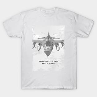 Fighter Jet Born P25 T-Shirt